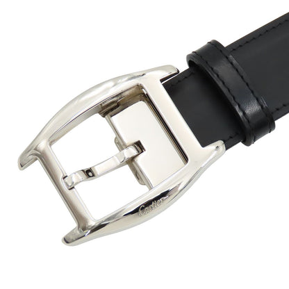 Cartier Torche Black Brown Silver Leather Reversible Belt — view 4