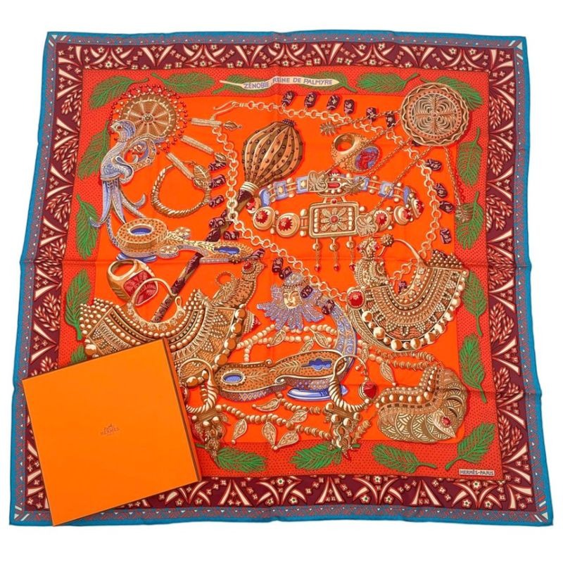 Hermes Carre 90 Scarf Silk Jean Zenobie Reine de Palmyre Queen Of Palmyra