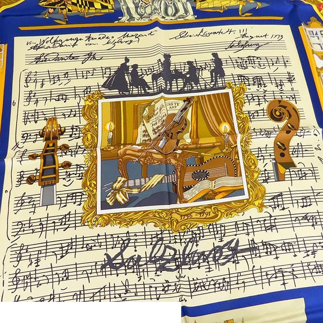 Hermes Carre 90 Blue Multicolor Silk in Salzburg Scarf — view 2