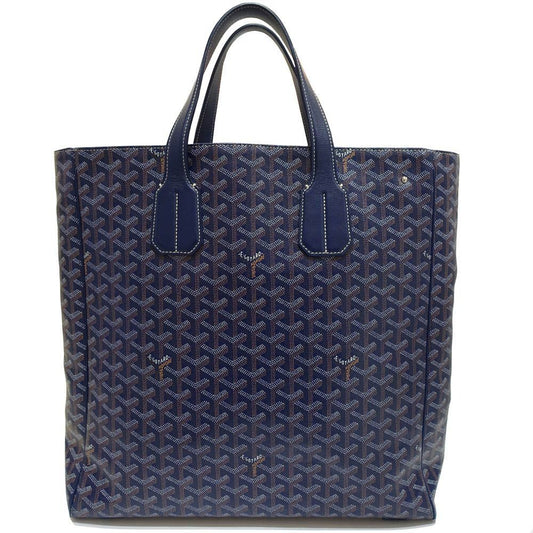 Goyard Sac Voltaire Herringbone Tote Canvas Navy Silver
