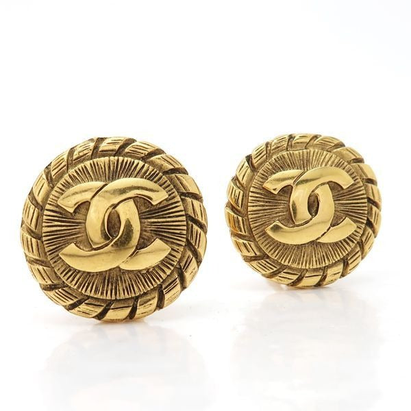 Chanel Earrings Vintage GP Coco Mark Round Diameter 3 cm