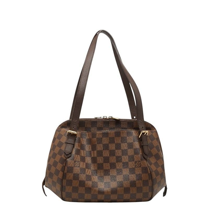 Louis Vuitton Damier Belem MM Tote Ebene Brown Leather