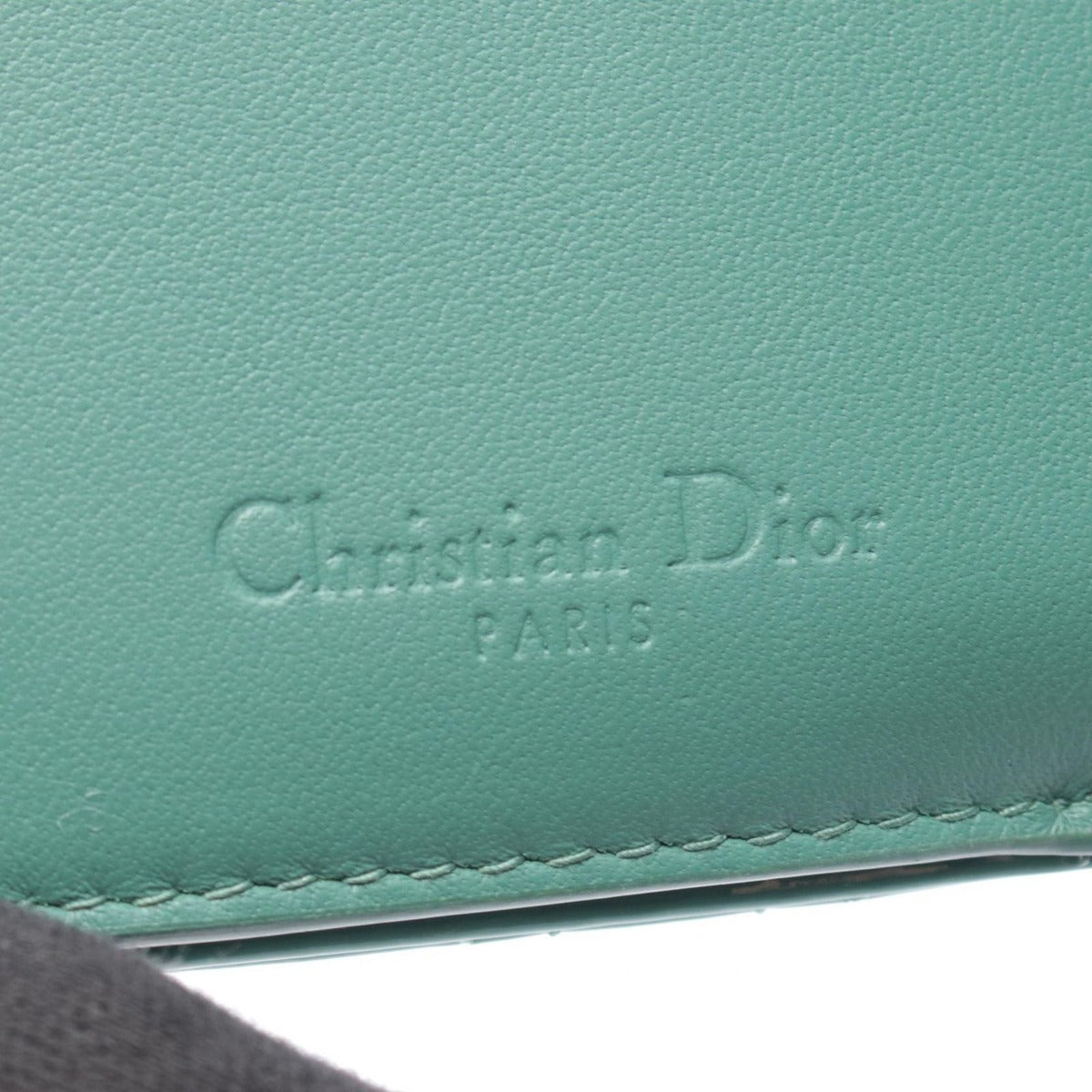 Dior Trifold Wallet Lady Lotus Blue Green Patent Leather Handbag — view 5