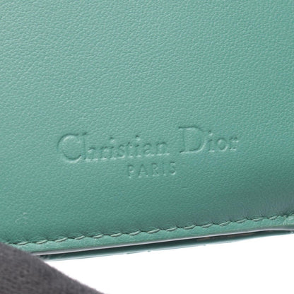 Dior Trifold Wallet Lady Lotus Blue Green Patent Leather Handbag — view 5