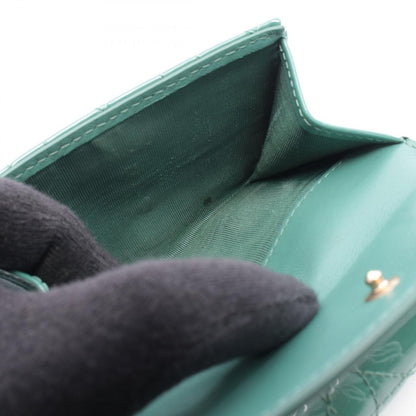 Dior Trifold Wallet Lady Lotus Blue Green Patent Leather Handbag — view 7