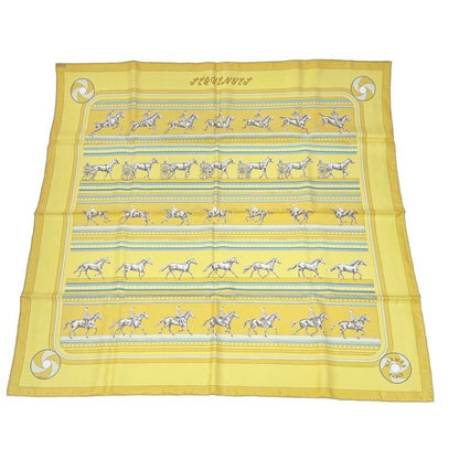 Hermes Silk Carre 90 Sequences Scarf Yellow