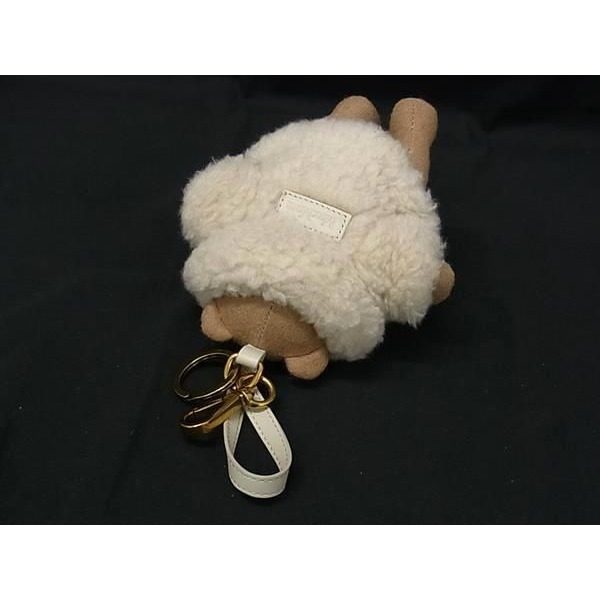 Max Mara Teddy Bear Key Holder Bag Charm Brown Ivory — view 2