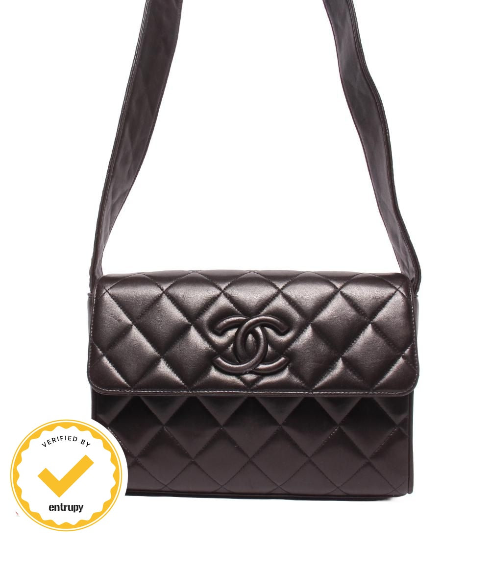 Chanel Shoulder Bag Lambskin CC Logo Gold Crossbody Quilted