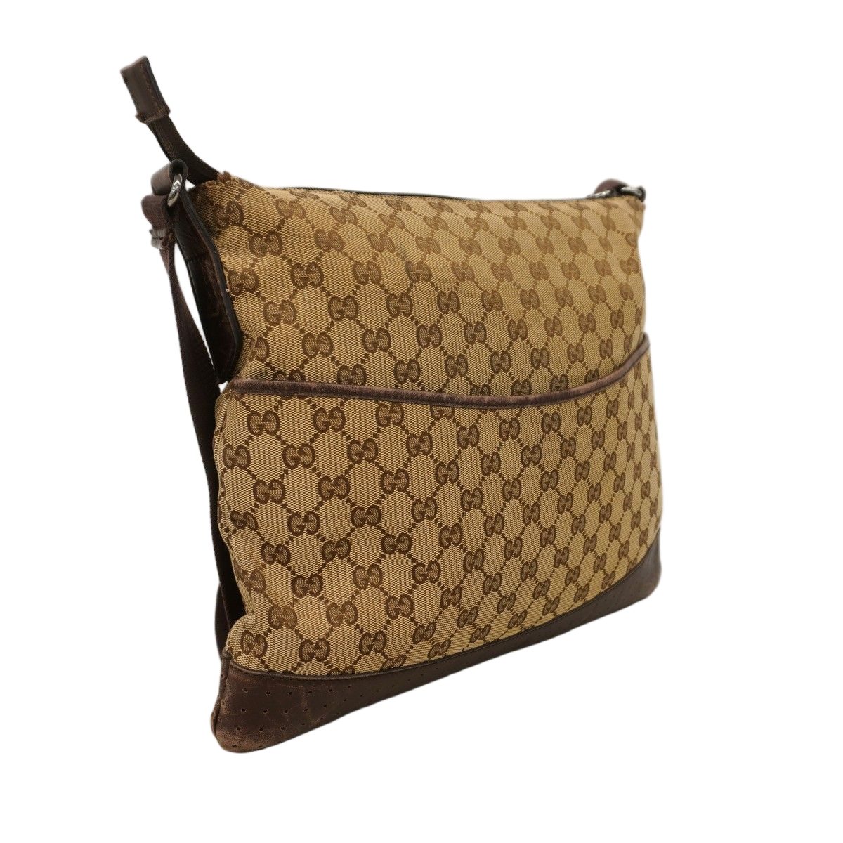 Gucci Shoulder Bag GG Canvas Brown Silver — view 2