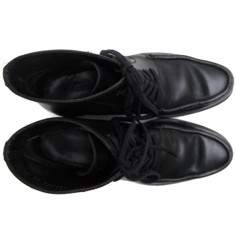 Gucci Work Boots Shoes Men Leather Black lug Sole Mackay Method — view 5