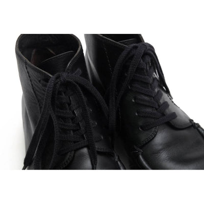 Gucci Work Boots Shoes Men Leather Black lug Sole Mackay Method — view 6