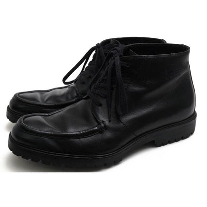 Gucci Work Boots Shoes Men Leather Black lug Sole Mackay Method
