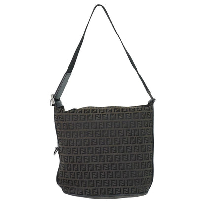 Fendi Zucchino Shoulder Bag Canvas Brown