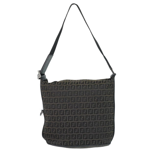Fendi Zucchino Shoulder Bag Canvas Brown
