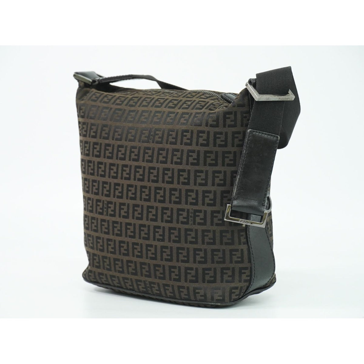 Fendi Zucchino Shoulder Bag Canvas Brown — view 2