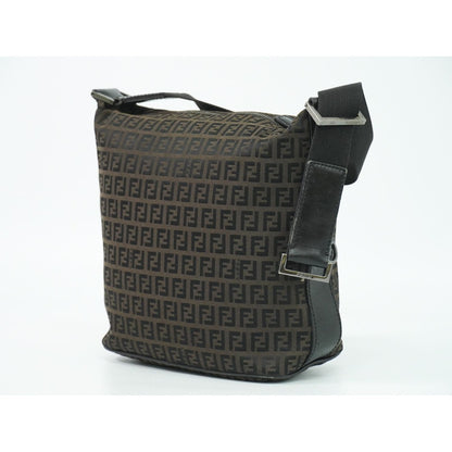 Fendi Zucchino Shoulder Bag Canvas Brown — view 2
