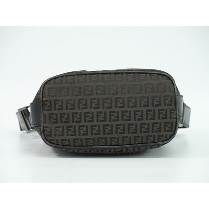Fendi Zucchino Shoulder Bag Canvas Brown — view 3