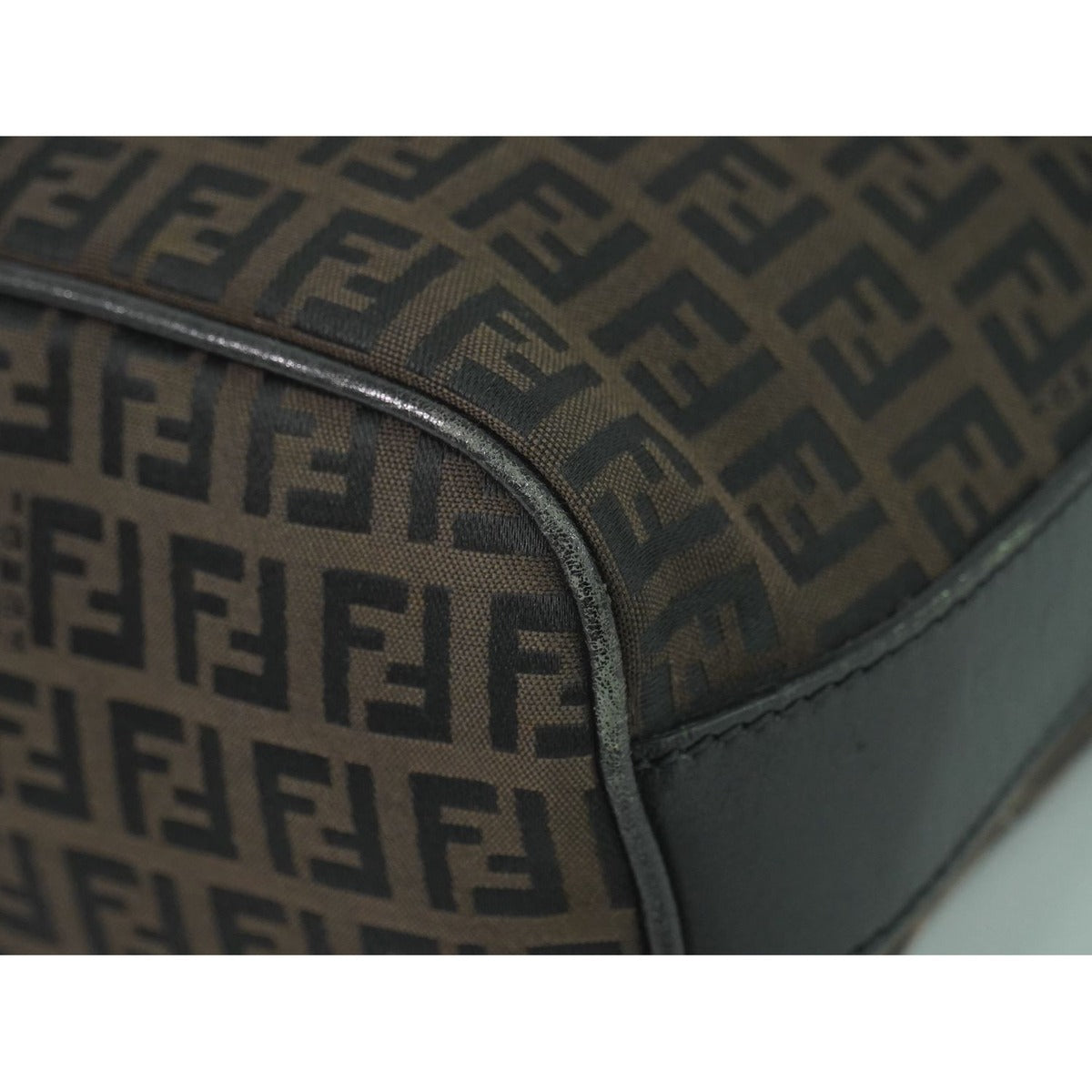 Fendi Zucchino Shoulder Bag Canvas Brown — view 4