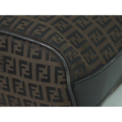 Fendi Zucchino Shoulder Bag Canvas Brown — view 4