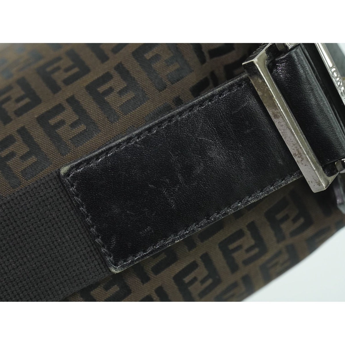 Fendi Zucchino Shoulder Bag Canvas Brown — view 6