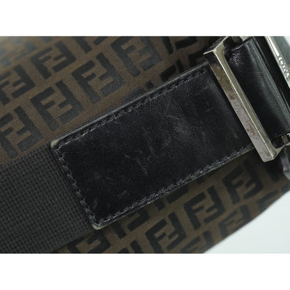 Fendi Zucchino Shoulder Bag Canvas Brown — view 6