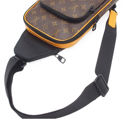 Louis Vuitton Avenue Sling Bag Brown Monogram Macassar Cross — view 3