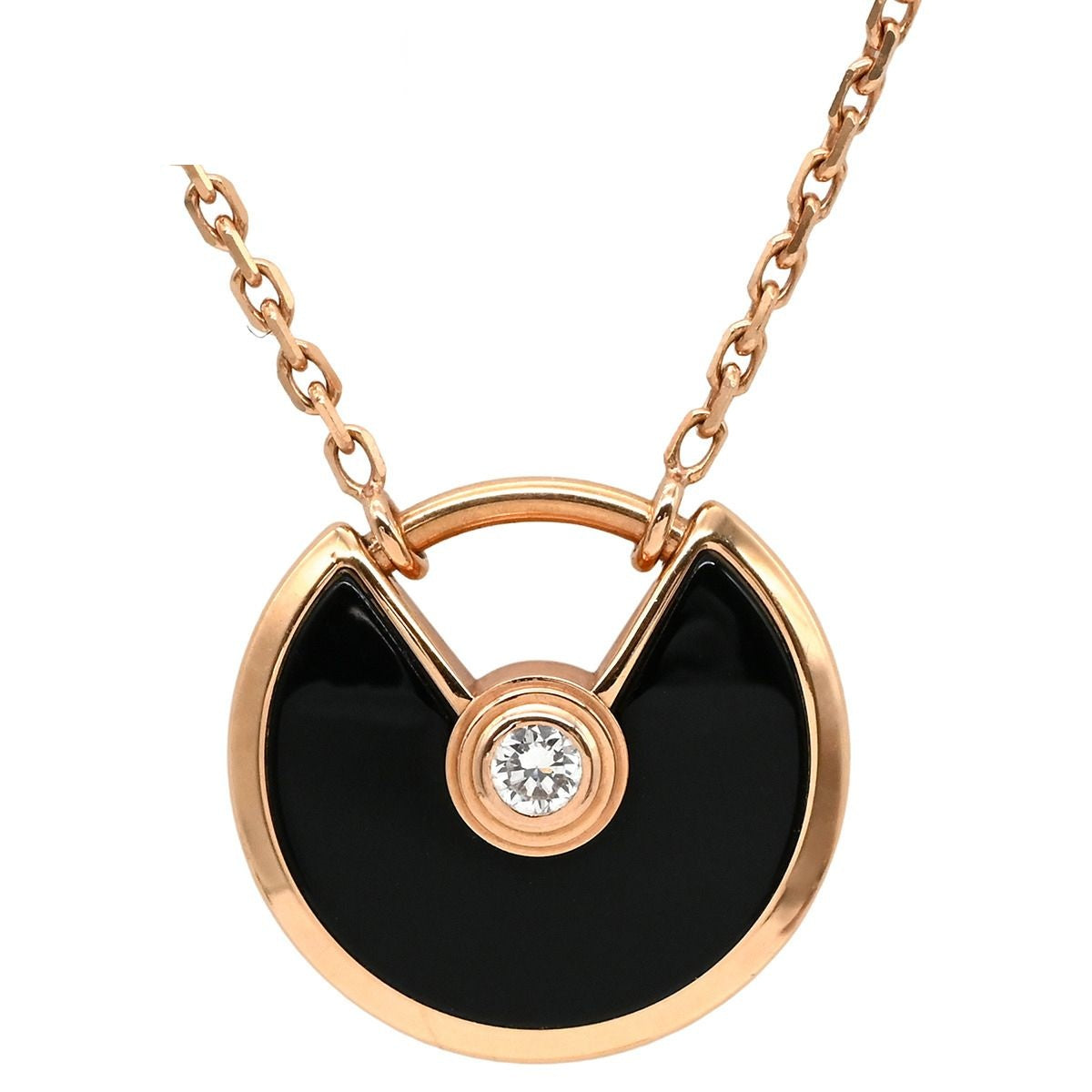 Cartier Necklace Amulette de Cartier Pink Gold Black PG 18k Diamond Onyx