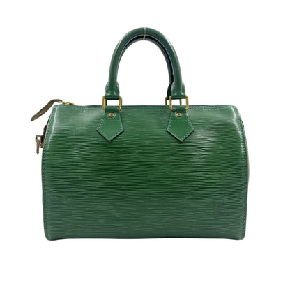 Louis Vuitton Speedy 25 Epi Borneo Green Leather Handbag Gold
