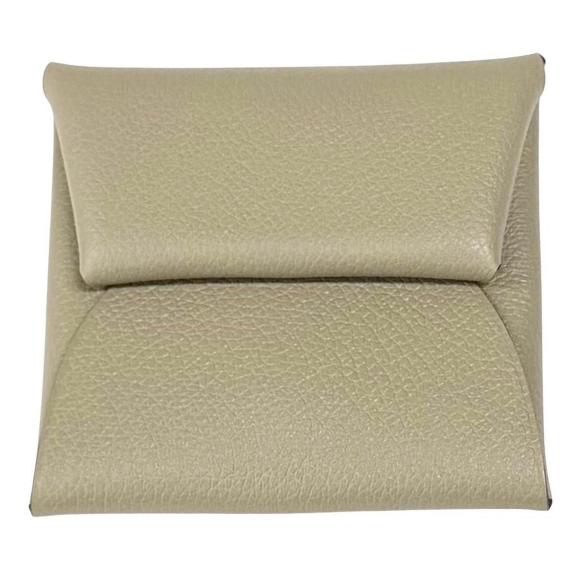 Hermes Bastia Beige Marfa Evercolor Silver Coin Case