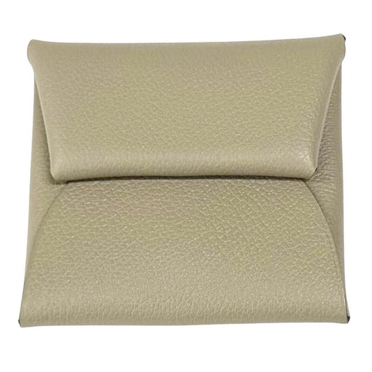 Hermes Bastia Beige Marfa Evercolor Silver Coin Case