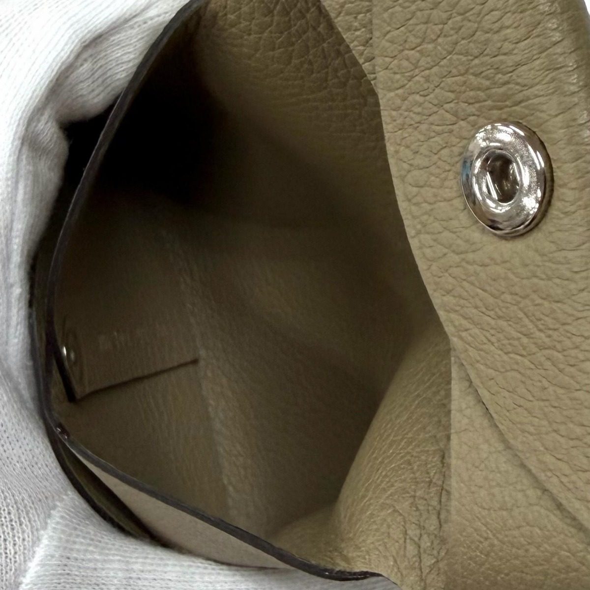Hermes Bastia Beige Marfa Evercolor Silver Coin Case — view 6