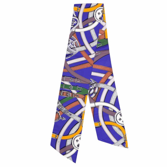 Hermes Maxi Twill Cavalcadour Silk Scarf Purple Multi