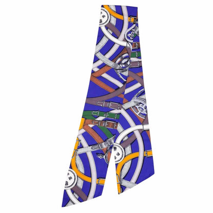 Hermes Maxi Twill Cavalcadour Silk Scarf Purple Multi — view 3