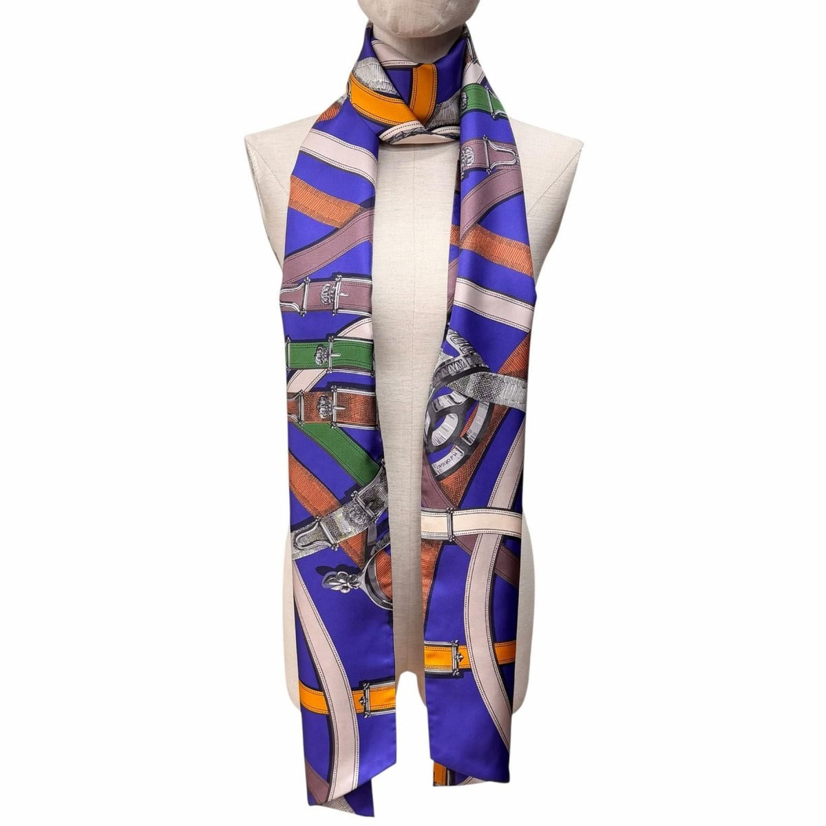 Hermes Maxi Twill Cavalcadour Silk Scarf Purple Multi — view 5
