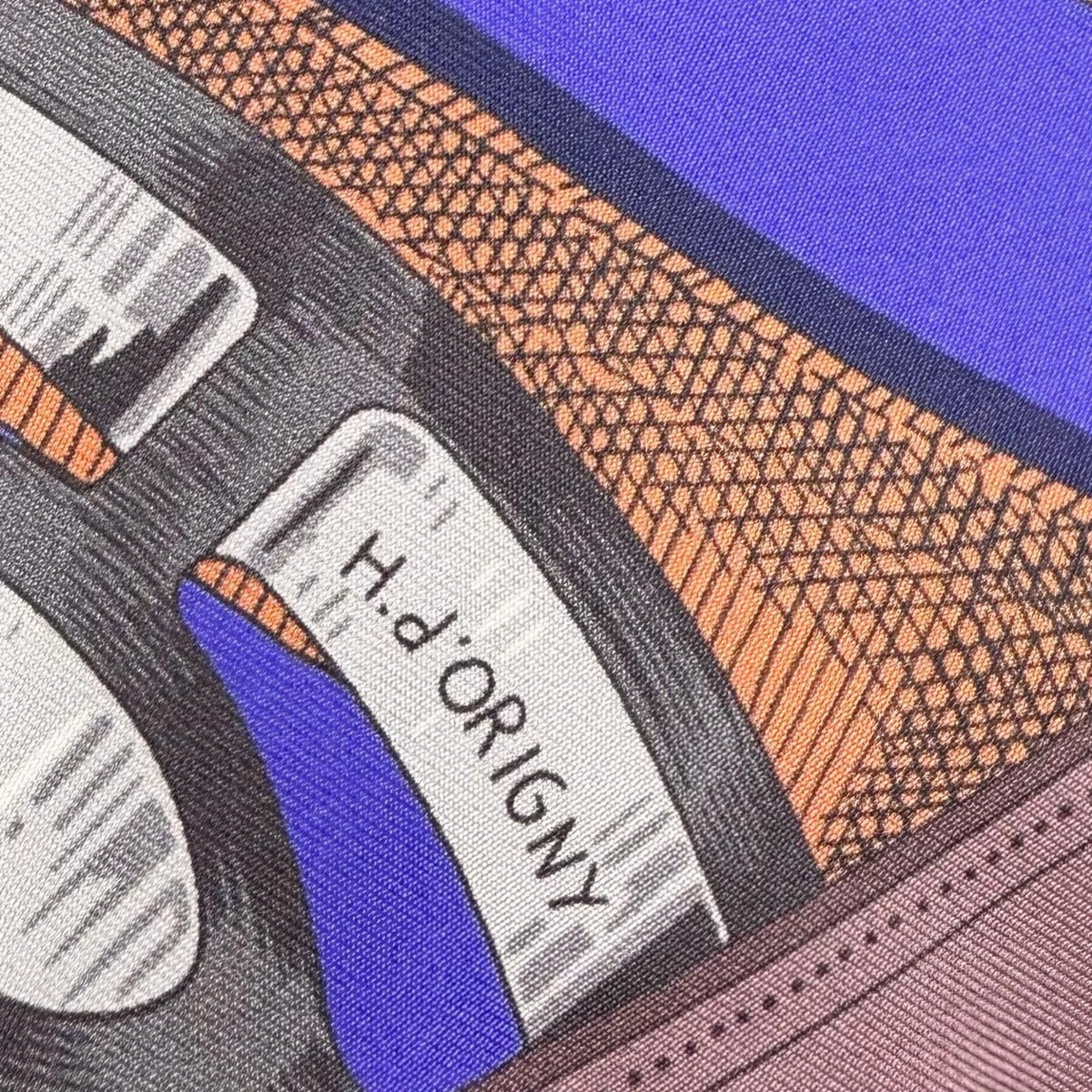 Hermes Maxi Twill Cavalcadour Silk Scarf Purple Multi — view 7