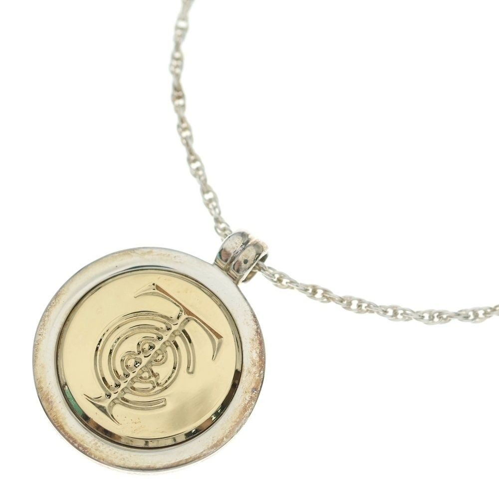 Tiffany & Co Logo Coin Necklace Pendant Chain Gold Silver