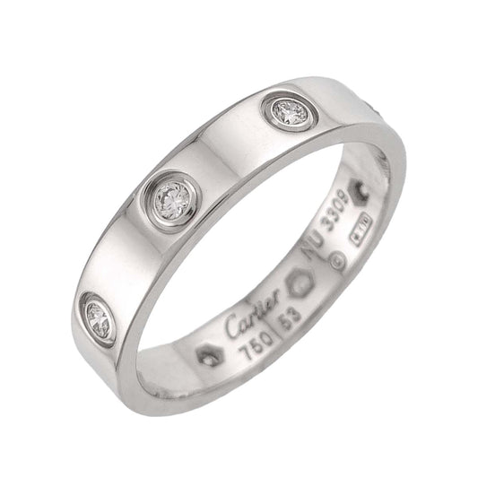 Cartier Mini Love 53 Full Diamond Ring 18k White Gold