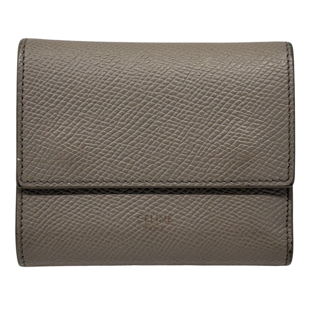 Celine Wallet Trifold Leather Small Gray Mini Compact