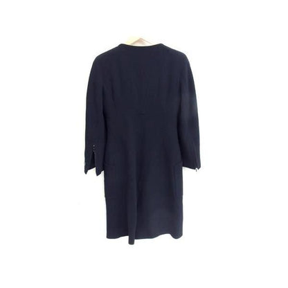 Chanel Coco Mark Wool Long Jacket Size 38 Clothing Navy Fm0718 — view 2