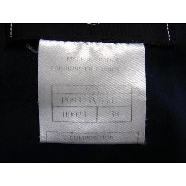 Chanel Coco Mark Wool Long Jacket Size 38 Clothing Navy Fm0718 — view 4