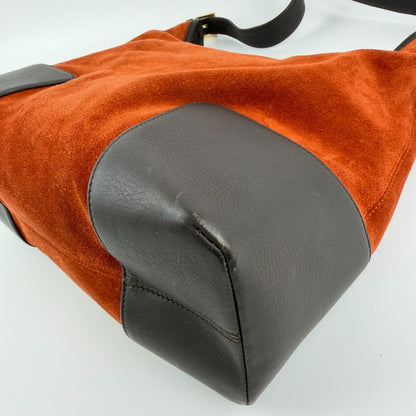 Loewe Anagram Shoulder Bag Red Black Suede Leather Vintage — view 11
