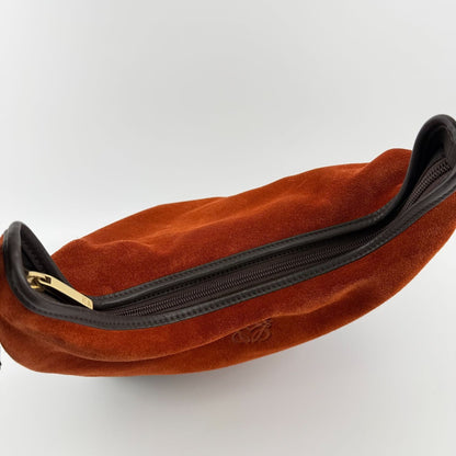 Loewe Anagram Shoulder Bag Red Black Suede Leather Vintage — view 12
