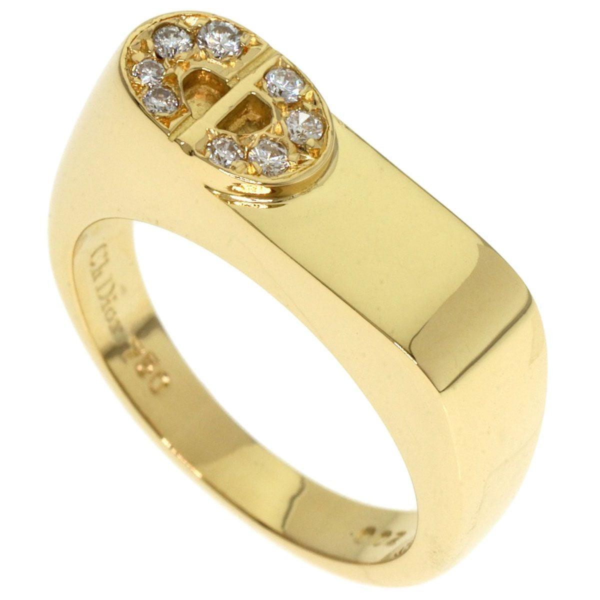 Dior CD Logo Diamond Ring 18K Yellow Gold