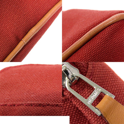 Hermes Bolide Pouch Mini Rouge Ash Silver Cotton — view 8
