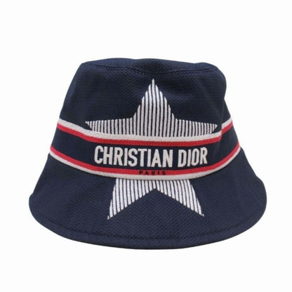 Dior Star Lucky Bucket Hat Logo 58 cm Navy