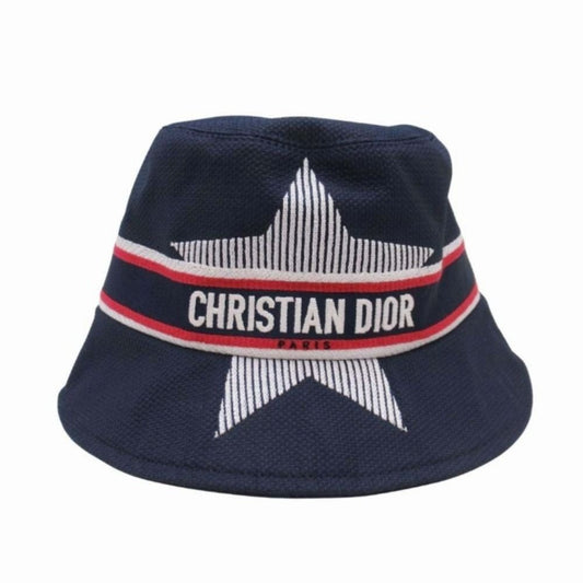 Dior Star Lucky Bucket Hat Logo 58 cm Navy
