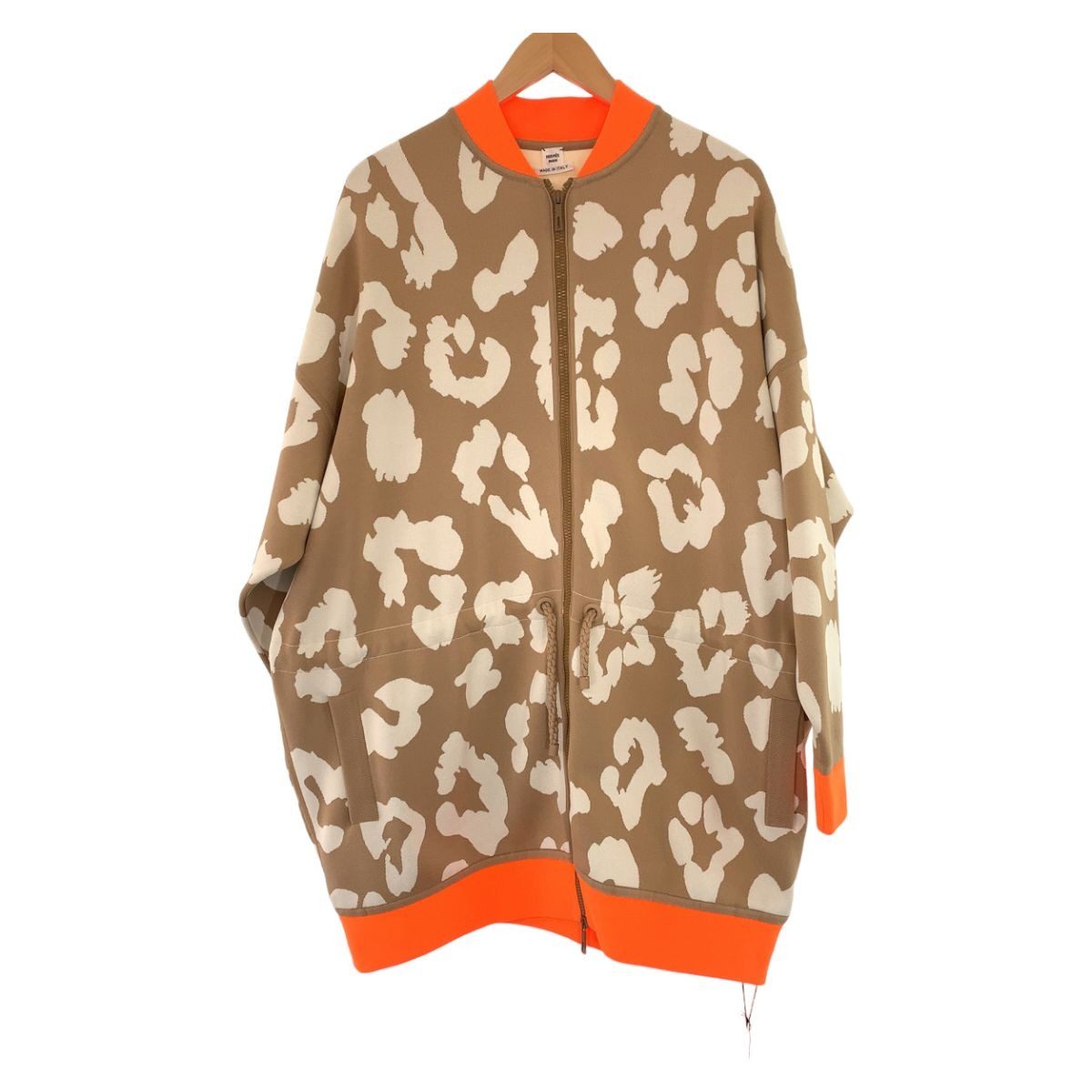 Hermes Twill Lane 34 Brown Orange Silk Jacket Cardigan Jersey