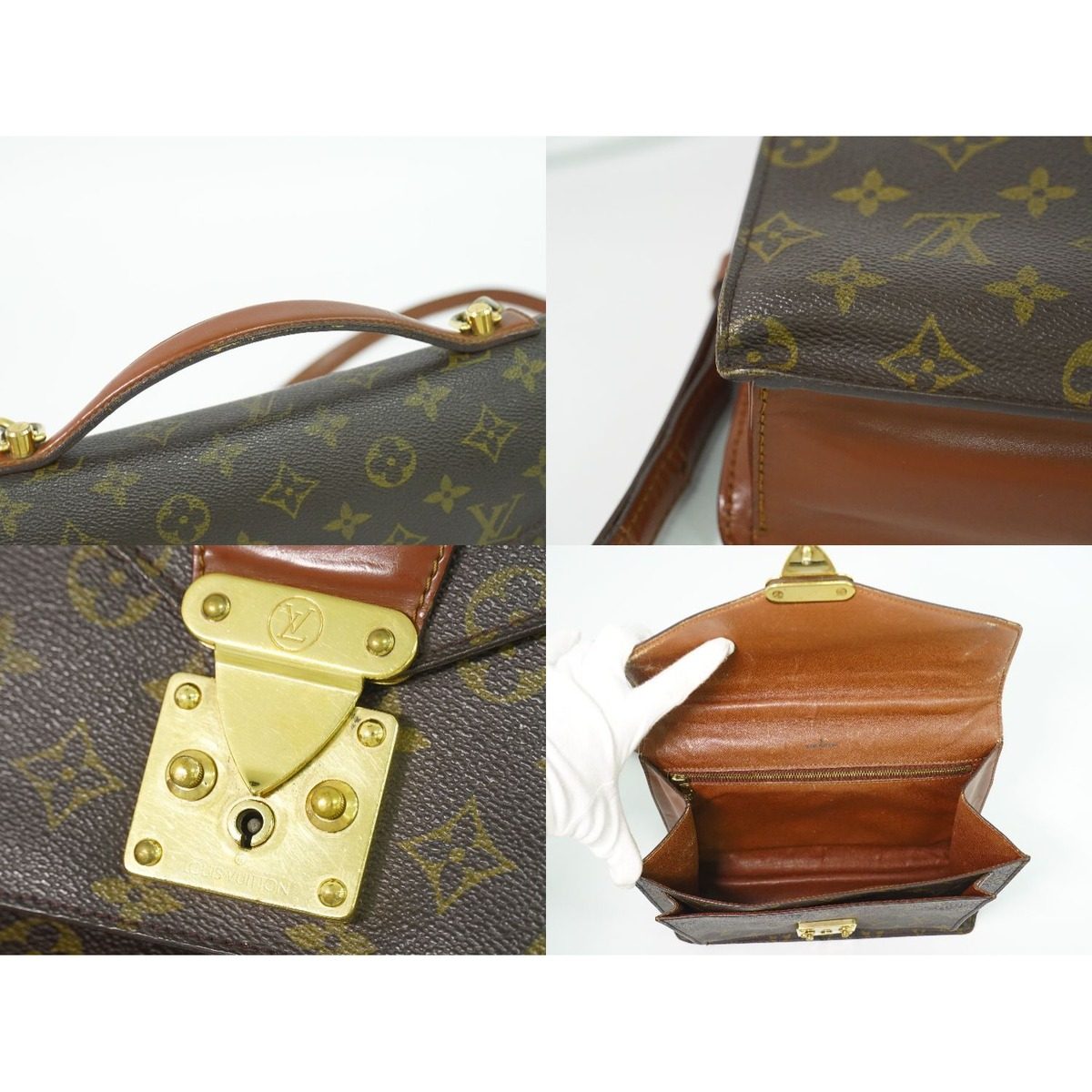 Louis Vuitton LV Monceau 26 Monogram 2-Way Shoulder Bag Brown — view 8
