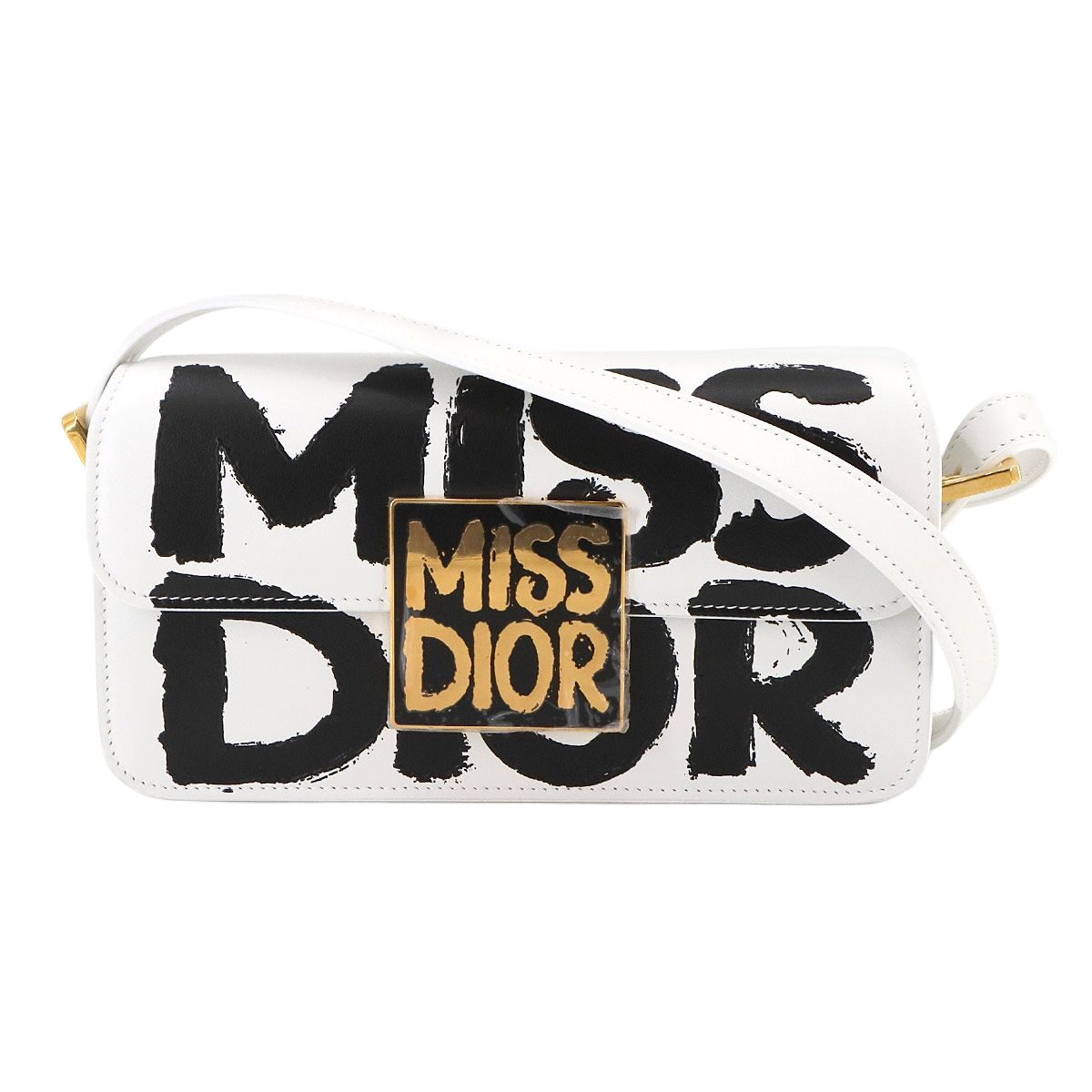 Dior Miss Flap Shoulder Bag Leather White