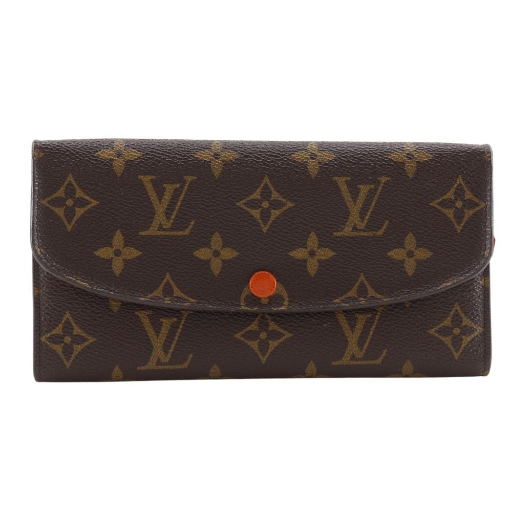 Louis Vuitton Emily Monogram Canvas Brown Orange Long